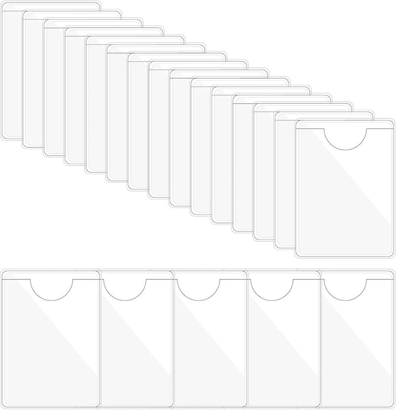 Self Adhesive Label Holder Card Pockets 20pcs Clear Top Open Sleeves 60x80mm - Image 1